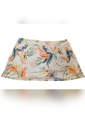 Jantzen Size 16 Swim Skirt Coverup Tropical Print Pastel NWT